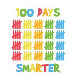 100 days smarter svg, happy 100th day of school svg, schooling svg, teacher appreciation svg, teacher gift