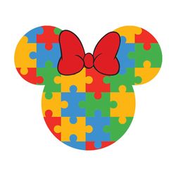 cartoon leopard puzzle minnie mouse head svg