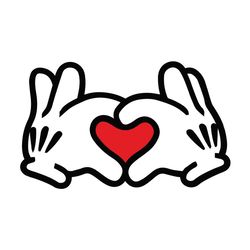 mickey heart hands svg