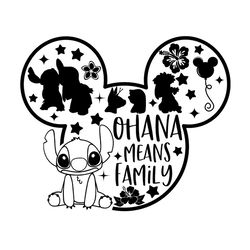 ohana means family mickey head svg