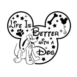 love is better with a dog mickey mouse head svg