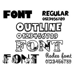 toy story font svg, font svg, toy story letter svg, toy story numbers svg