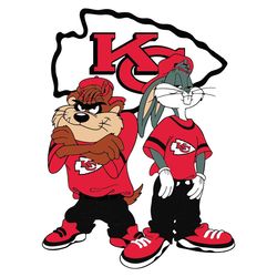 bugs taz kansas city chiefs nfl svg png dxf eps jpg clipart for cricut bugs taz ,nfl svg,nfl football,super bowl, super