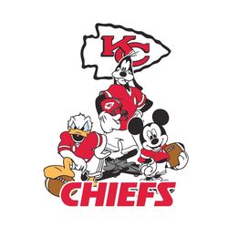 disney friends kc chiefs svg, kansas city chiefs football nfl svg, disney nfl svg, football team svg