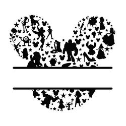 walt disney characters mickey head monogram svg