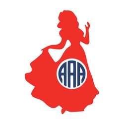 princess red silhouette monogram svg