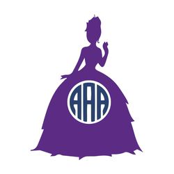 disney tiana princess monogram svg silhouette