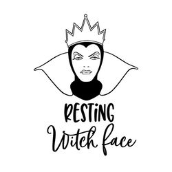 resting witch face evil queen regina svg
