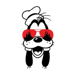 goofy with sunglasses svg