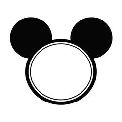 black white mickey mouse head svg