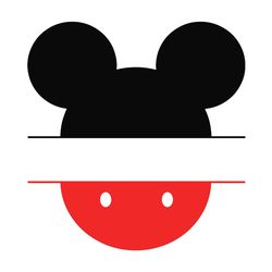 red black mickey mouse head svg