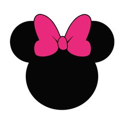 pink bow minnie mouse head svg