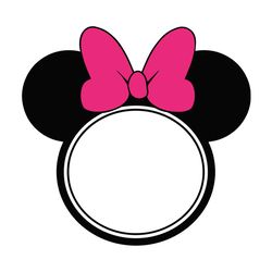 pink bow black white minnie mouse head svg