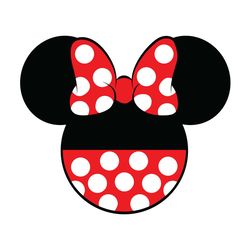 red bowtoons minnie mouse head svg