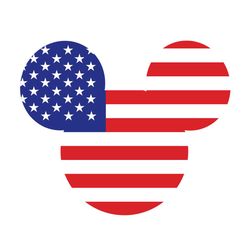 mickey mouse head 4th of july us flag svg