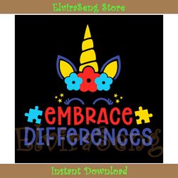 autism awareness unicorn embrace difference png