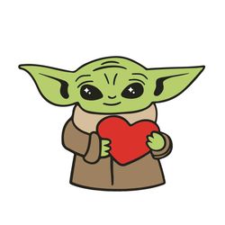 baby yoda holds heart svg, valentine svg, baby yoda svg, heart svg, happy valentine day svg, baby yoda love svg, baby yo