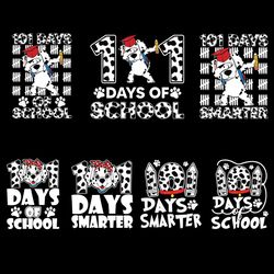 bundle 101 days of school dalmatian dog svg, dog lover svg, paw lover svg, teacher appreciation svg, smarter school svg