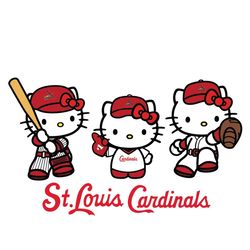 hello kitty st louis cardinals baseball svg png dxf eps