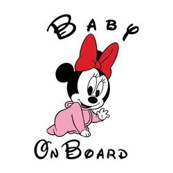 minnie mouse baby on board svg