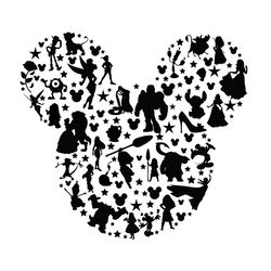 mickey head monogram walt disney characters svg