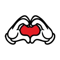 mickey mouse heart hands svg