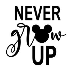 never grow up mickey mouse head svg
