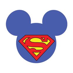 mickey mouse head superman svg