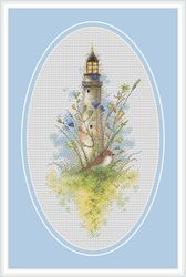 lighthouse cross stitch pattern bird cross stitch pattern flower cross stitch pattern summer cross stitch pattern