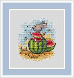 mouse cross stitch pattern watermelon cross stitch pattern baby cross stitch pattern summer cross stitch pattern