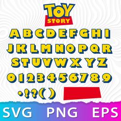 toy story font svg, toy story alphabet svg, toy story letters svg