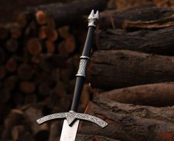 handmade witchking sword with sheath , lord of the ring hand forged replica sword ,longsword , medieval sword , handmade