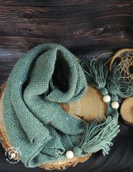 hand woven and handspun shawl  boho style