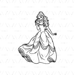 Disney Beauty and The Beast Belle Rose Flower Silhouette SVG