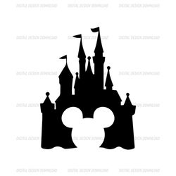 Mickey Mouse Magic Kingdom Black SVG, Disney SVG