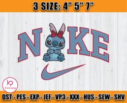 summer stitch embroidery design, stitch nike machine embroidery file, cartoon embroidery