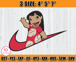 nike lilo embroidery, lilo and stitch embroidery, disney nike embroidery