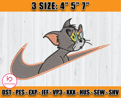 nike tom embroidery, tom and jerry embroidery, disney nike embroidery