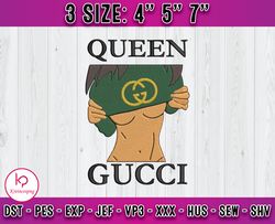 queen gucci embroidery, gucci logo embroidery, logo fashion embroidery x