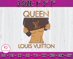 queen lv embroidery, lv logo embroidery, embroidery file x