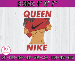 queen nike embroidery, nike logo embroidery, embroidery pattern