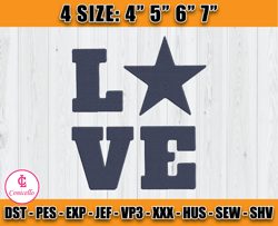 Love Cowboys Embroidery, Love Embroidery Design, Dallas Cowboys Embroidery, NFL Embroidery, D4 - Conicello