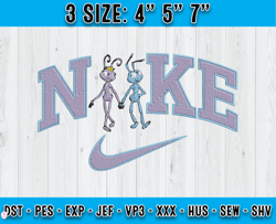 nike x dot embroidery, a bugs life characters embroidery, disney characters embroidery