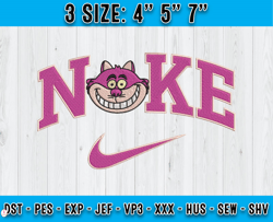 nike cheshire cat embroidery, alice in wonderland embroidery, disney nike embroidery