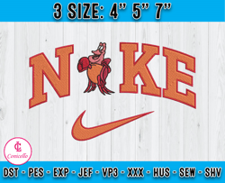 Nike Sebastian Embroidery, Disney Nike Embroidery, Embroidery Patterns