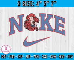 nike ariel embroidery, machine embroidery pattern, nike cartoon embroidery