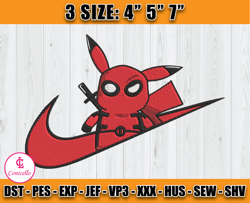 stitch deadpool pikachu embroidery, deadpool embroidery, embroidery machine