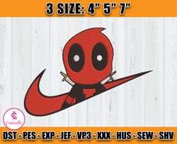 nike deadpool embroidery, character cartoon embroidery, embroidery machine file