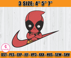 nike deadpool embroidery, disney nike embroidery, embroidery machine