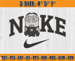 nike minions stuart embroidery, minions character embroidery, embroidery pattern